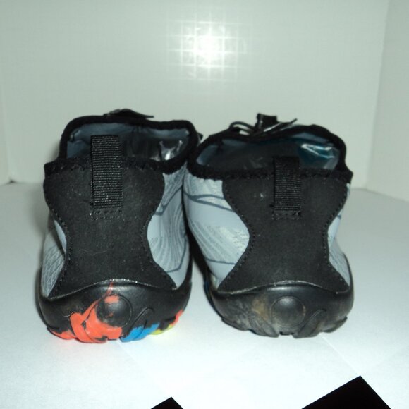 Sport S Water Shoes Men's Women's Beach Swim Pool Gray Black Rubber Lace Up - Picture 4 of 8